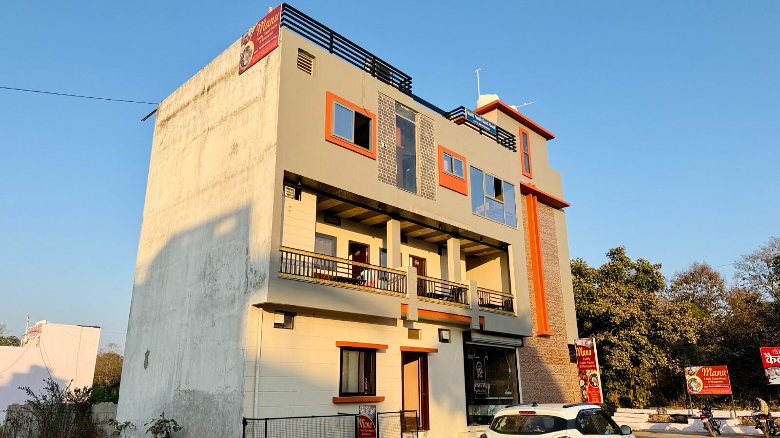 Manu Family Guest House building facade in daylight