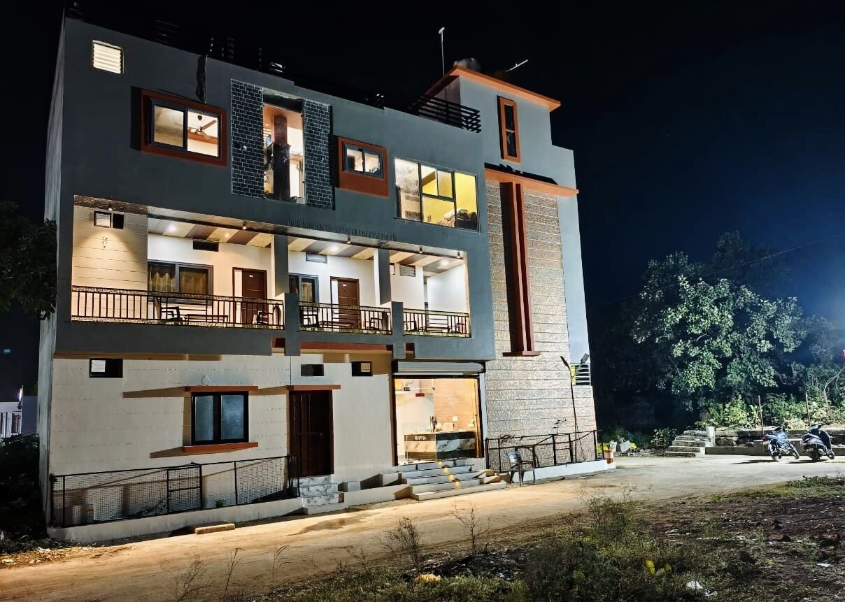 Guest house at night
